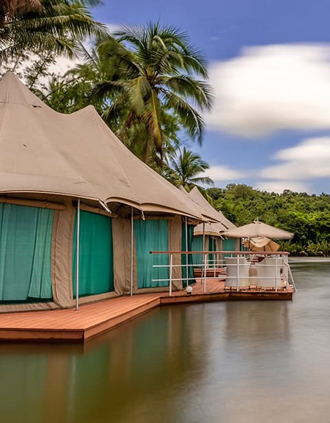 Eco-luxury floating accommodation on a peaceful river in Koh Kong, Cambodia